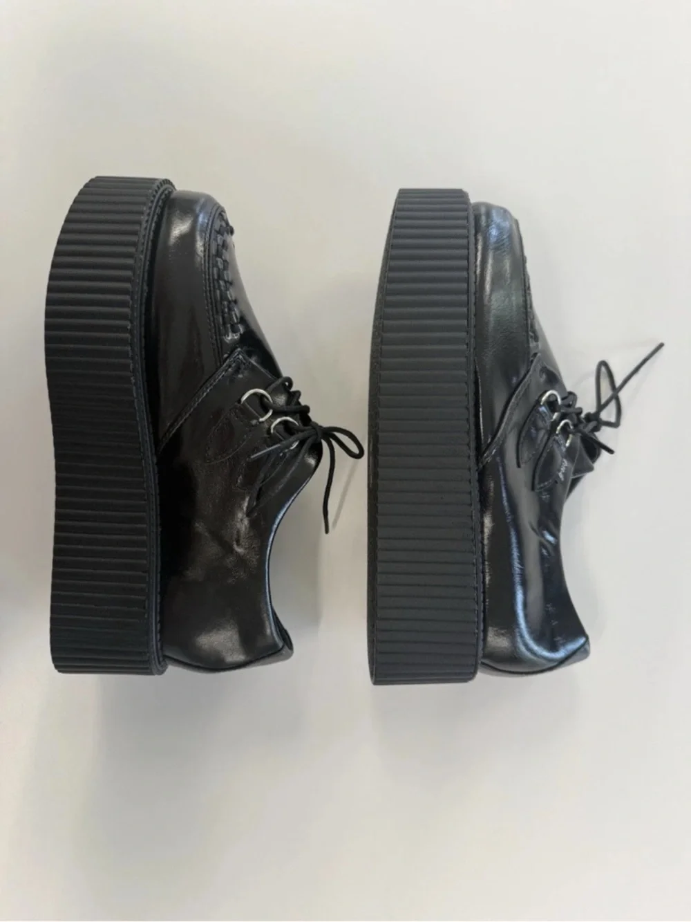 NIB RoseG Women's Handmade Suede Lace Up Flat Platform Creepers Shoe US 8.5
